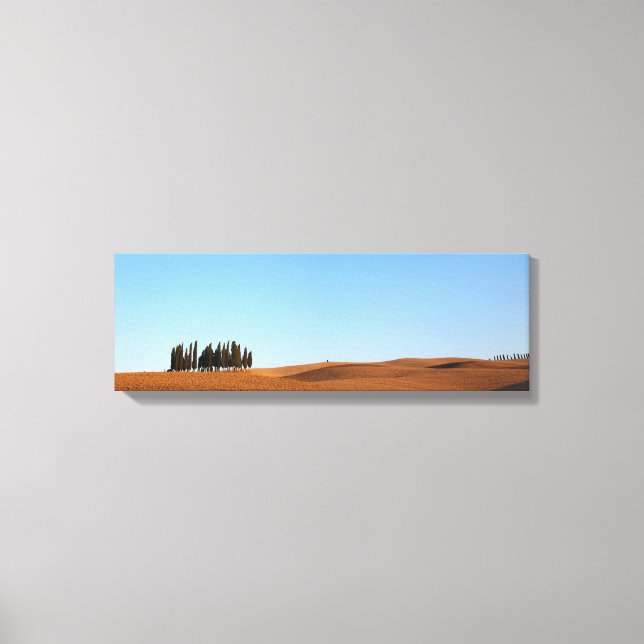 Tuscany landscape with cypresses panorama canvas print (Front)