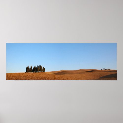 Tuscany landscape with cypresses panorama poster