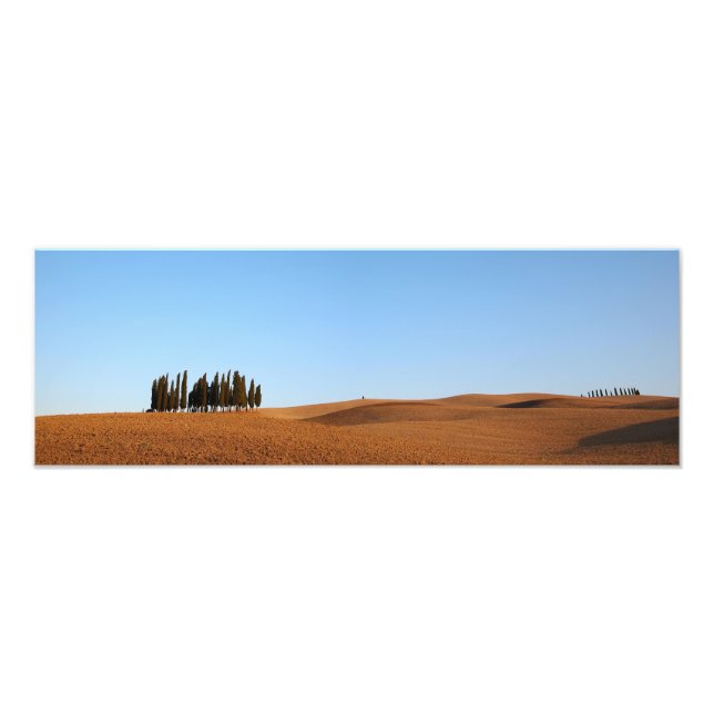 Tuscany landscape with cypresses panorama print (Front)