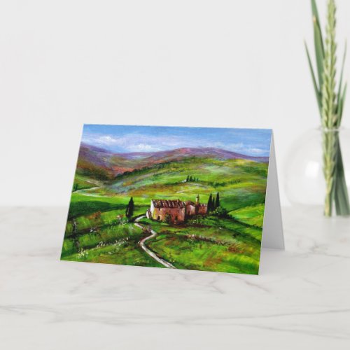 TUSCANY LANDSCAPE WITH GREEN HILLS CARD
