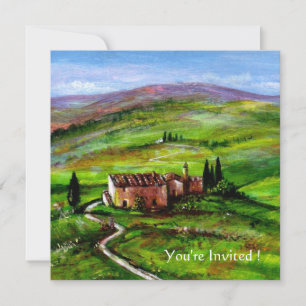 TUSCANY LANDSCAPE WITH GREEN HILLS INVITATION
