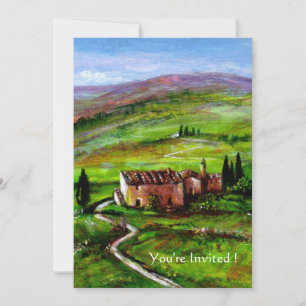 TUSCANY LANDSCAPE WITH GREEN HILLS INVITATION
