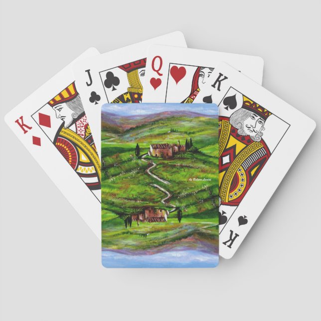 TUSCANY LANDSCAPE WITH GREEN HILLS  POKER CARDS (Back)