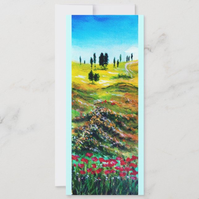TUSCANY LANDSCAPE WITH POPPIES INVITATION (Front)