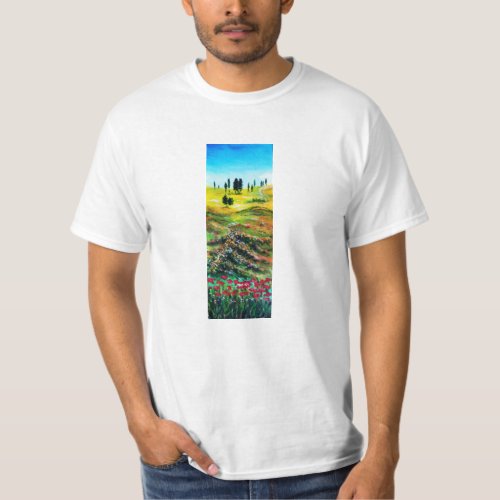 TUSCANY LANDSCAPE WITH  POPPIES T_Shirt