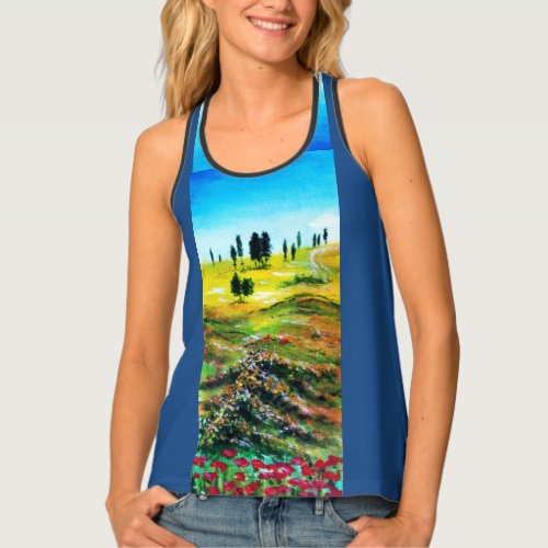 TUSCANY LANDSCAPE WITH POPPIES TANK TOP