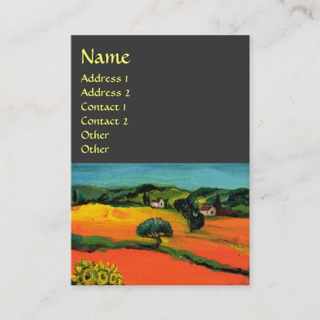TUSCANY LANDSCAPE WITH SUNFLOWERS BUSINESS CARD (Front)