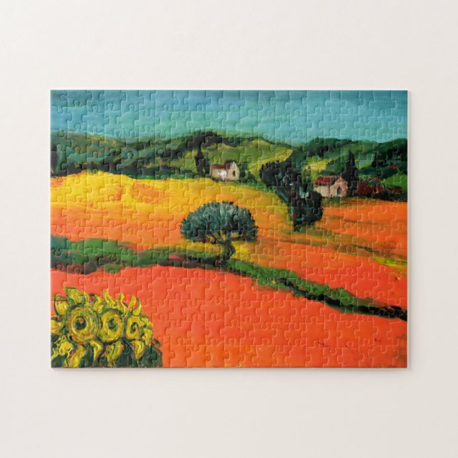 TUSCANY LANDSCAPE WITH SUNFLOWERS JIGSAW PUZZLE (Horizontal)