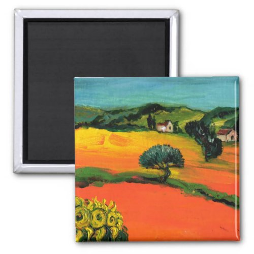 TUSCANY LANDSCAPE WITH SUNFLOWERS MAGNET
