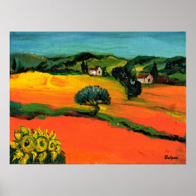 TUSCANY LANDSCAPE WITH SUNFLOWERS POSTER (Front)