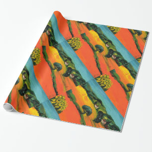 TUSCANY LANDSCAPE WITH SUNFLOWERS WRAPPING PAPER