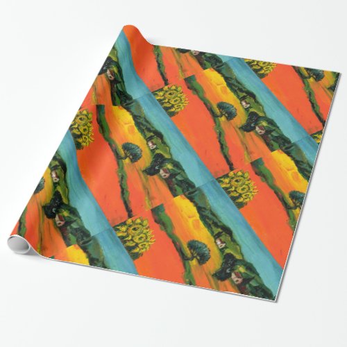 TUSCANY LANDSCAPE WITH SUNFLOWERS WRAPPING PAPER