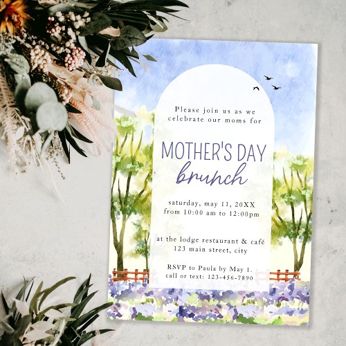 Tuscany Lavender Watercolor Mothers Day Brunch Invitation