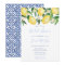 Tuscany Lemons Antique Pattern Blue Bridal Shower