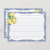 Tuscany Lemons Boy Baby Shower Advice for Mom Card