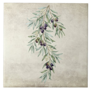 Tuscany Olive Garland Mediterranean Ceramic Tile