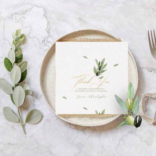 Tuscany Olive Leaves Branch_Thank You card