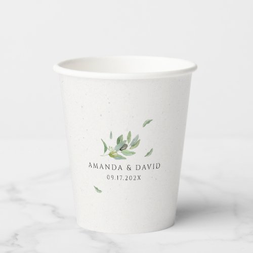  Tuscany Olive Leaves Branch_Thank You Paper Cups