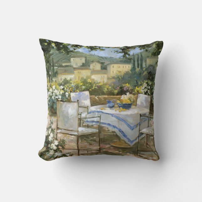 Tuscany Terrace Throw Pillow (Front)