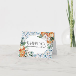 Tuscany Tile Citrus Orange Italy Thank You Card