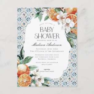 Tuscany Tile Coastal Italian Baby Shower Invite