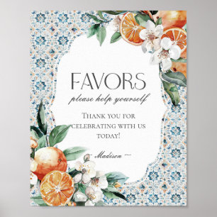 Tuscany Tile Italian Beach Coastal Favors Sign