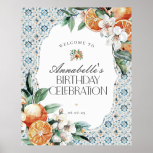 Tuscany Tile Italian Birthday Party Welcome Sign