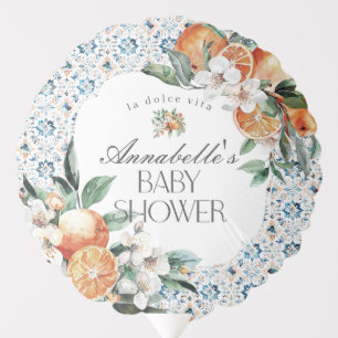 Tuscany Tile Italian Coastal Baby Shower Decor Balloon