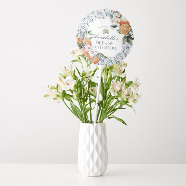 Tuscany Tile Italian Coastal Birthday Party Decor Balloon (Vase)