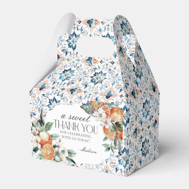 Tuscany Tile Italian Tuscan Coastal Favor Boxes (Front Side)