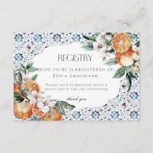 Tuscany Tile Italy Registry Invitation Insert