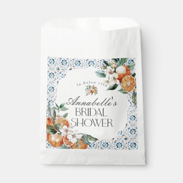 Tuscany Tile Tuscan Bridal Shower Dessert Favor Bag (Front)