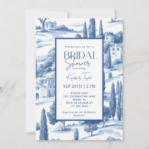 Tuscany Toile Italy Italia Bridal Shower Invitation