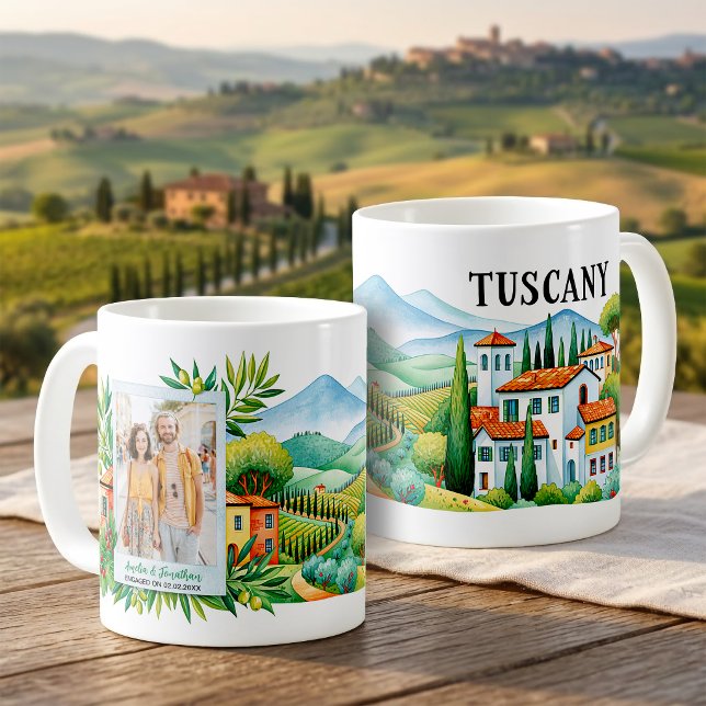 Tuscany Travel Photo & Name Personalized Gift Coffee Mug (Tuscany Travel Photo & Name Personalized Gift Coffee Mug)