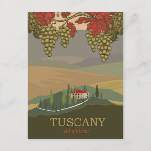 Tuscany, Val d'Orcia region, Italy, travel Postcard