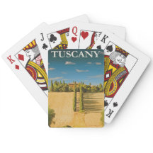 Tuscany Vintage Travel Poster Playing Cards