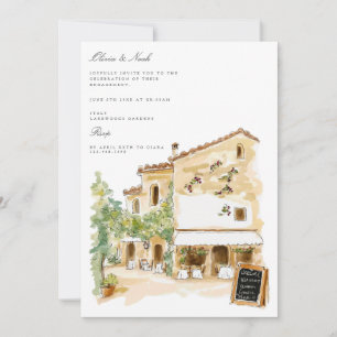Tuscany Watercolor Italian Engagement Invitation
