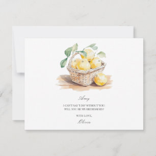 Tuscany Watercolor Italy Bridesmaid Proposal Card 
