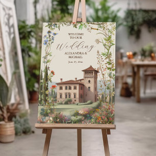 Tuscany Watercolor Italy Destination Wedding Foam Board