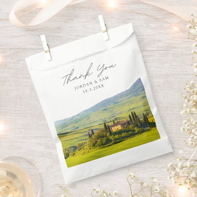 Tuscany Wedding Favor Italy Thank You Photo Bag (Clipped)