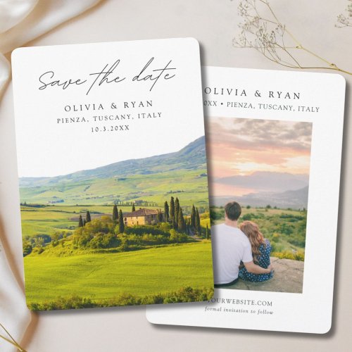 Tuscany Wedding Pienza Italy Save the Date Invitation