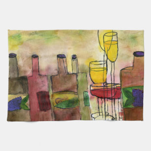 Tuscany Wine Cocktail bar towel from art