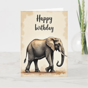Tusked Elephant Birthday Card