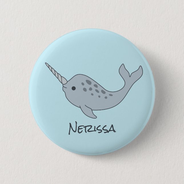 Tusked Narwhal Name Button (Front)