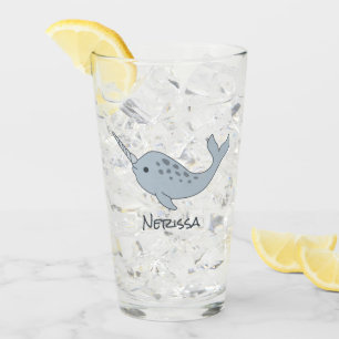 Tusked Narwhal Name Glass