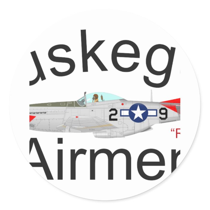 Tuskegee Airman P 51 Red Tails Mustang Sticker