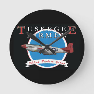 Tuskegee Airman P-51D Red Tail Clock