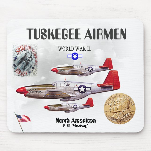 TUSKEGEE AIRMEN -301st Fighter Sq.- WW II Mouse Pa Mouse Pad (Front)