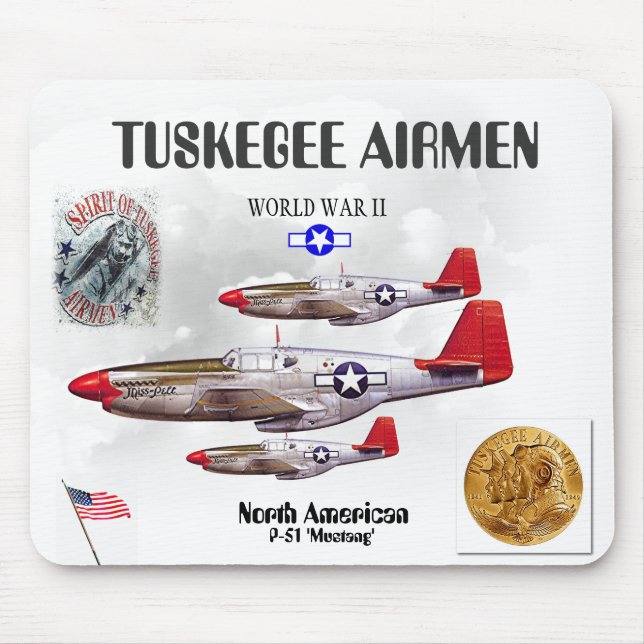TUSKEGEE AIRMEN -301st Fighter Sq.- WW II Mouse Pad (Front)
