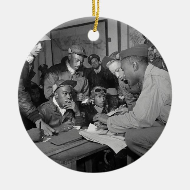 Tuskegee Airmen 332nd Fighter Group Pilots Ceramic Ornament (Front)